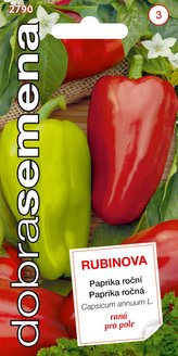 Dobrá semena Paprika zel. - Rubinova, pole 0,5g