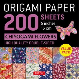 Origami Paper 200 sheets Chiyogami Flowers 6" (15 cm)