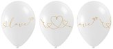 Balony ze złotym walentynkowym nadrukiem 5szt