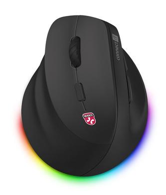 CONNECT IT FOR HEALTH Cloudy Left vertikální myš pro leváky, ČERNÁ