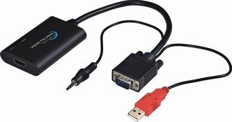 Redukce HDMI elektronický konvertor na rozhraní VGA + audio