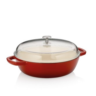 KELA Farmářská pánev Calido litinová červená kulatá 16,0cm 28,0cm 3,8l