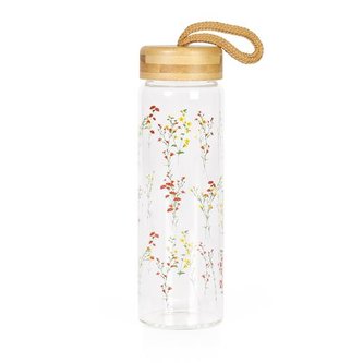 Láhev Albi skleněná - Květiny
