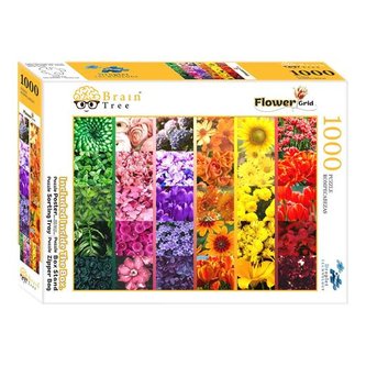 Puzzle Brain Tree Dlaždice s květinami 1000 dílků