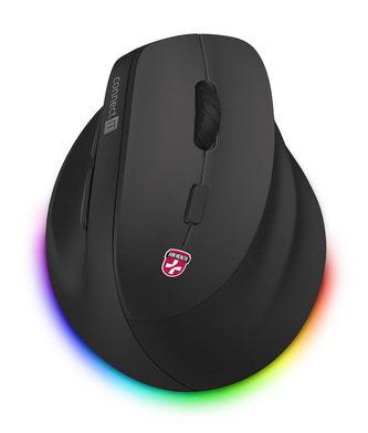 CONNECT IT FOR HEALTH Cloudy vertikální myš, ČERNÁ