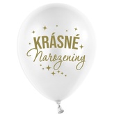 Balonky s potiskem Krásné narozeniny, Bílé 5 ks