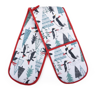 Vánoční kuchyňská dvojitá chňapka CHRISTMAS PENGUIN 86x17 cm Mybesthome