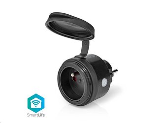 Zásuvka NEDIS WIFIPO110EBK chytrá Wi-Fi venkovní | IP44 | 16A | ochranný kolík