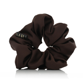 MURU saténová scrunchie gumička - Dark Chocolate matná