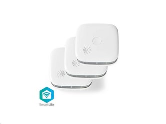 Detektor kouře NEDIS WIFIDS20WT3 SmarLife, Wi-Fi - sada 3 ks