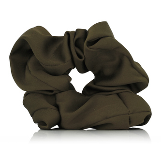 MURU saténová scrunchie gumička - khaki