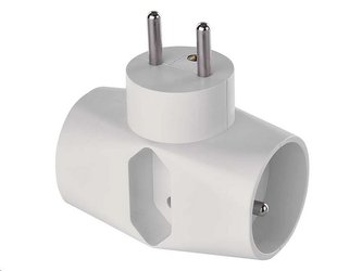 Zásuvka EMOS P0023N /16A, 3680W/ rozbočovací 2× kulatá + 1× plochá, bílá