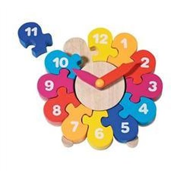 Zegar do nauki godzin, motyw Puzzle kwiatek