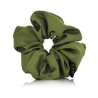MURU saténová scrunchie gumička - hráškově zelená