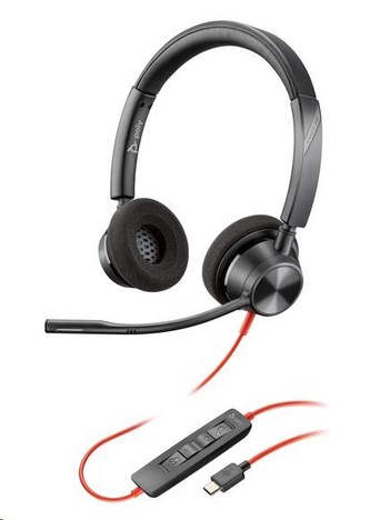 Poly náhlavní souprava Blackwire 3320, USB-C/A adaptér, stereo