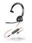 Poly náhlavní souprava Blackwire 3315, 3,5 mm jack + USB-C/A adaptér, mono