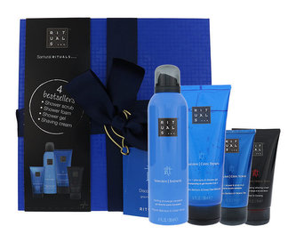 Rituals Samurai sprchový gel a šampon 2v1 200 ml + sprchová pěna 200 ml + tělový peeling 70 ml + krém na holení 70 ml