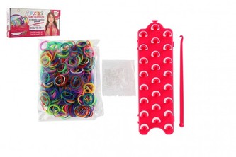 Udělej si svůj náramek - gumičky 600ks + náčiní + pletací stav na náramky v krabičce 27x13x4cm Udělej si svůj náramek - gumičky 600ks + náčiní + pletací stav na náramky v krabičce 27x13x4cm