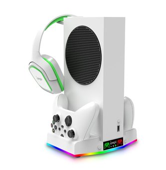 iPega XBS011S Multifunkční Nabíjecí RGB Stojan s Chlazením pro Xbox Series S + 2ks Baterií