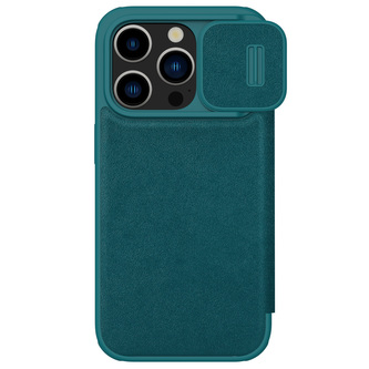 Nillkin Qin Book PRO Plain Leather Pouzdro pro Apple iPhone 15 Pro Max Exuberant Green