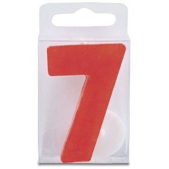 Svíčka ve tvaru číslice 7 - mini, červená - Stadter