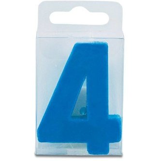 Svíčka ve tvaru číslice 4 - mini, modrá - Stadter