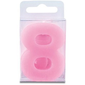 Svíčka ve tvaru číslice 8 - mini, růžová - Stadter