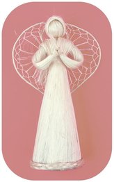 ANDĚL s proplétanými křídly, 16cm, abaca