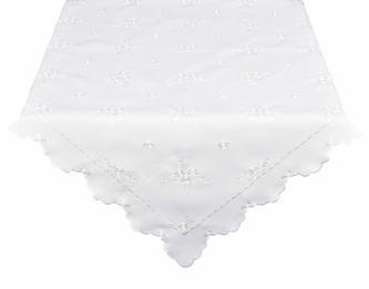 Ubrus celoroční, Anička, bílý 40 x 140 cm