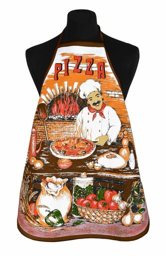 Zástěra kuchyňská, Pizza, cihlová