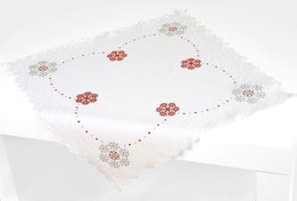 Forbyt, Ubrus vánoční, Vánoční vločka, červený, čtverec 85 x 85 cm
