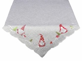 Ubrus Vánoční, Vánoční trpaslíci, šedý 35 x 35 cm