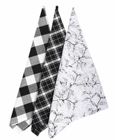 Utěrka bavlněná, Leaf, komplet 3 ks, černá