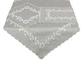 Ubrus celoroční, Pomněnky, šedý 35 x 160 cm