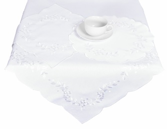Ubrus celoroční, Gabriela, bílý 85 x 85 cm
