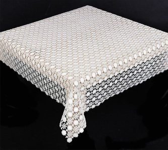 Forbyt, Ubrus celoroční, Krajkové kroužky, smetanový 85 x 85 cm