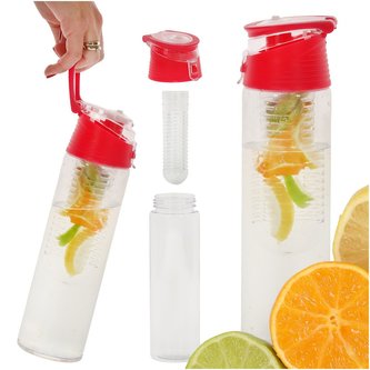 Láhev Bidon na smoothie / juice s vložkou na ovoce 800 ml, růžová