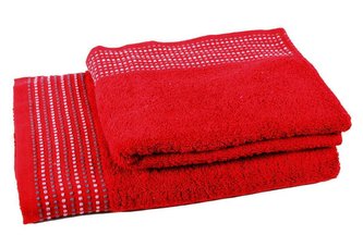 Forbyt, Ručník nebo osuška bavlněná, Dots, červená 70 x 130 cm