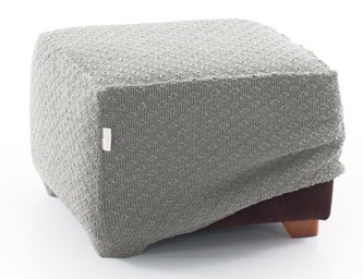 Potah multielastický na taburet, dezén MARTIN, světle šedý