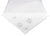 Ubrus Vánoční, Šedo stříbrné vločky, bílý 35 x 35 cm
