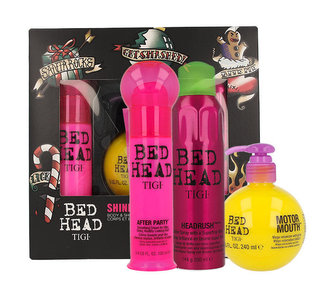 Tigi Bed Head Motor Mouth přípravek pro objem vlasů 240 ml + uhlazující krém na vlasy Bed Head After Party Hair Cream 100 ml + vlasový sprej Bed Head Headrush Spray 200 ml