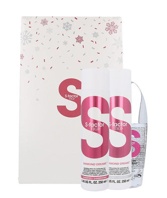 Tigi S Factor Diamond Dreams šampon 250 ml + kondicionér 250 ml + vlasová péče S Factor Flat Iron Shine Spray Heat Defender 125 ml