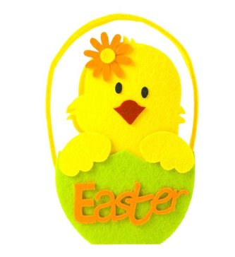 KOŠÍK PLSTĚNÝ KUŘÁTKO 11X18 CM