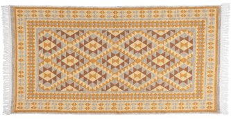 Kusový oboustranný vzorovaný koberec - běhoun KILIM RAM béžová 70x140 cm Multidecor