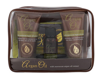 Xpel Argan Oil šampon 50 ml + kondicionér 50 ml + vlasový olej 15 ml + čisticí ubrousky 15 ks