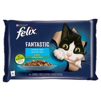 Kapsička Felix Fantastic multipack losos a cuketa + pstruh a fazole 4x85g