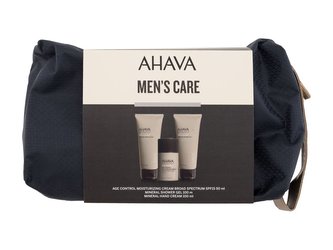 AHAVA Men pleťový krém Age Control Moisturizing Cream 50 ml + sprchový gel Mineral Shower Gel 100 ml + krém na ruce Mineral Hand Cream 100 ml + kosmetická taštička