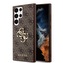 Guess PU 4G Metal Logo Zadní Kryt pro Samsung Galaxy S24 Ultra Brown