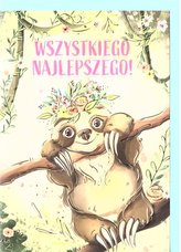 Karnet A5 Urodziny - Leniwiec