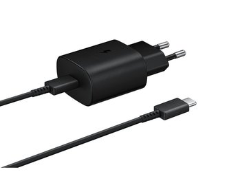 EP-TA800XBE Samsung 25W Cestovní nabíječka + USB-C Datový Kabel Black (Pošk. Balení)